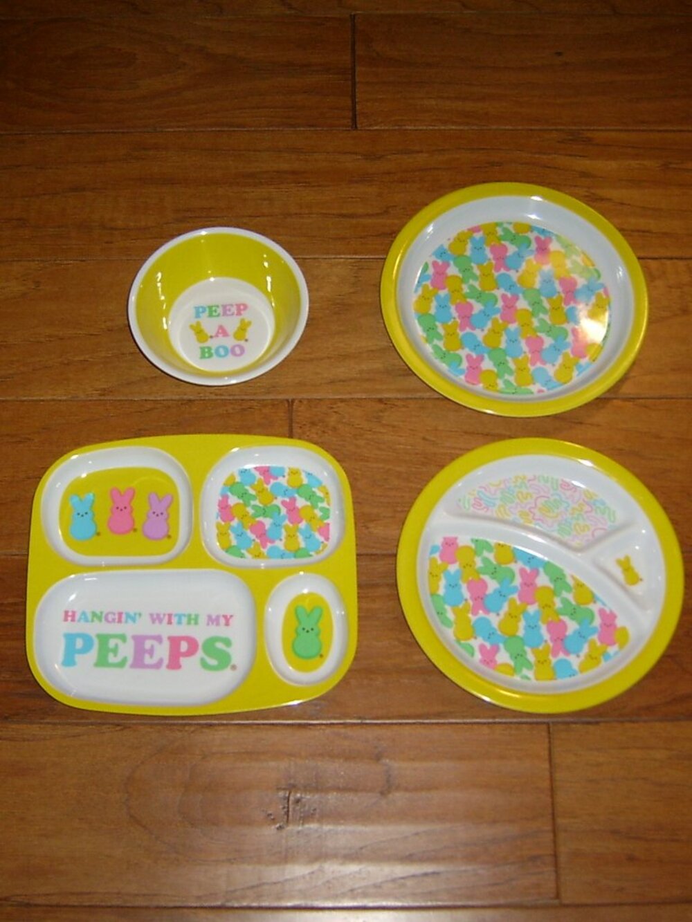 Peeps 4 Piece Melamine Toddler Dish Set, NWT